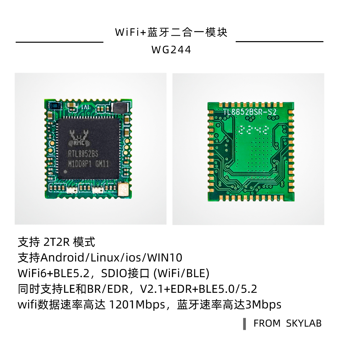 SDIO wifi6模块WG244可以实现哪些功能，SDIO接口wifi蓝牙二合一模块应用场景